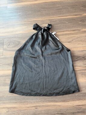 Love Ady Satin Halter Neck Top - Black